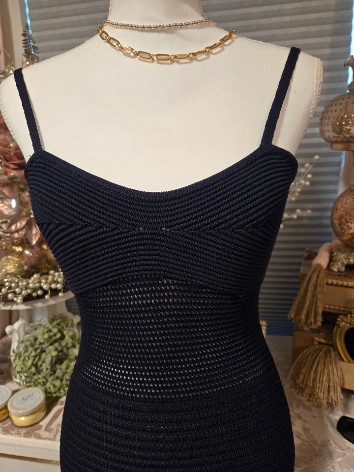 Navy blue knitted dress