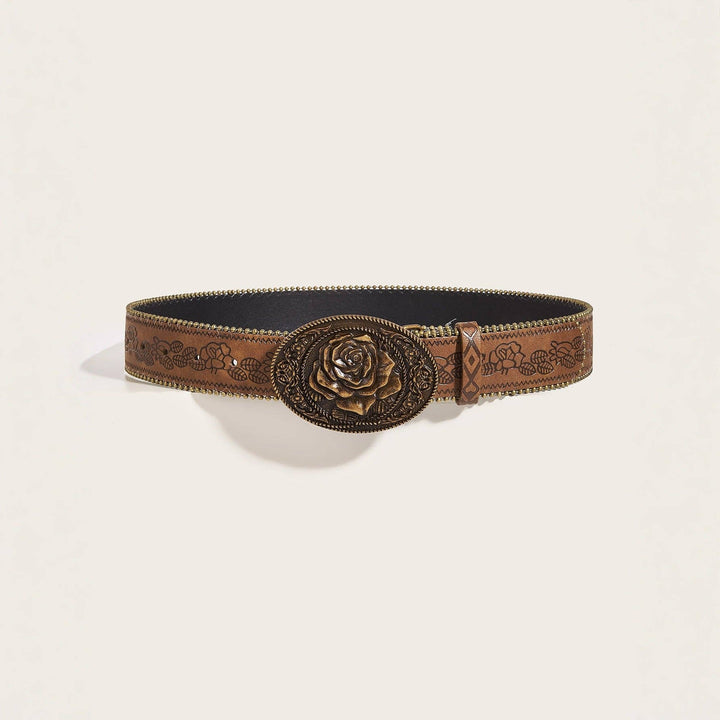 Western Rose Buckle Belt