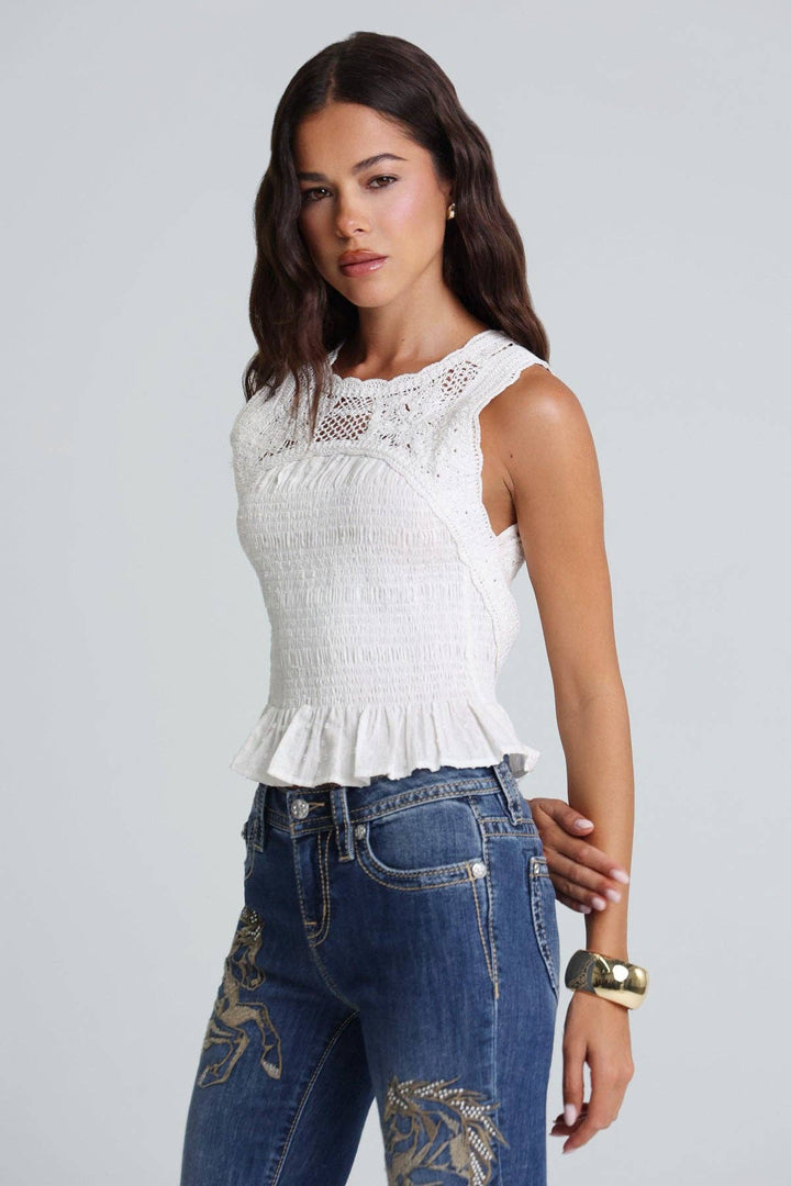 Lace Open back top