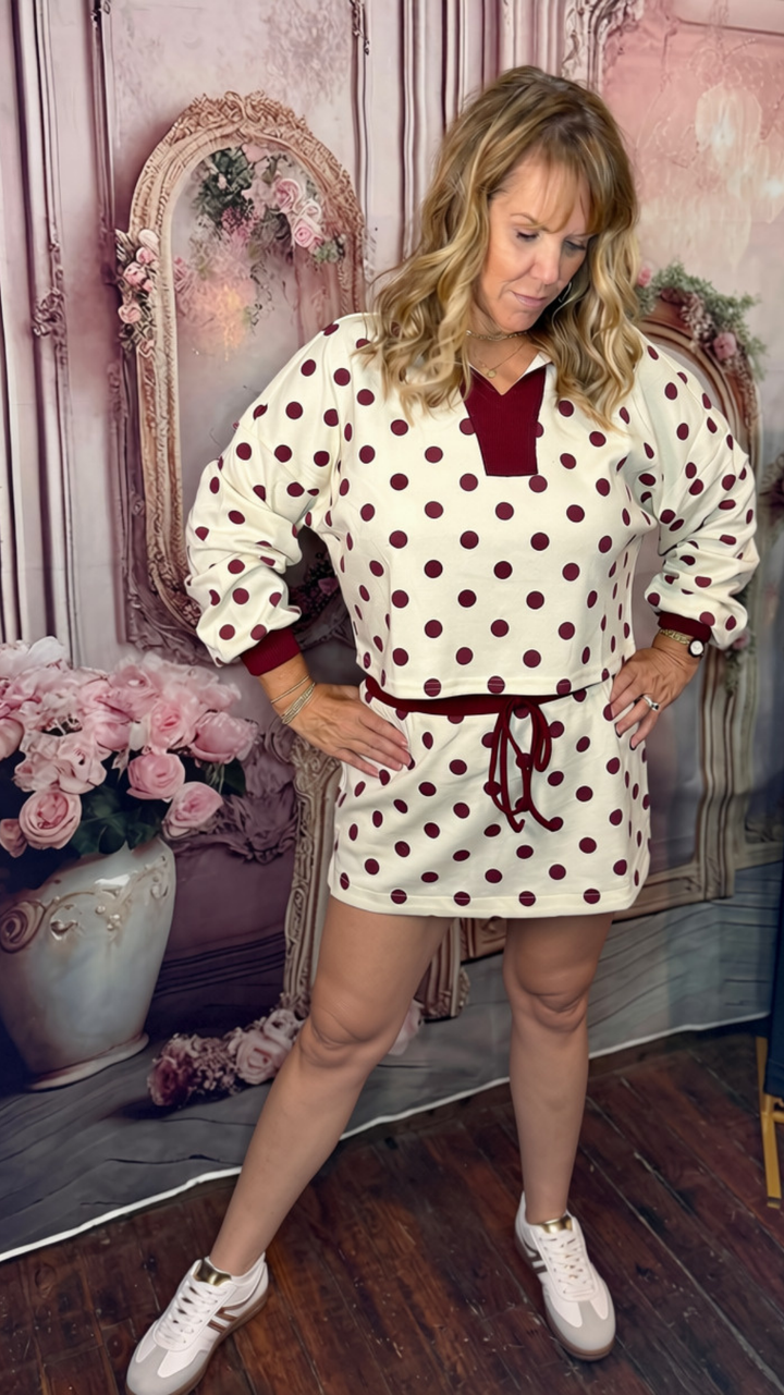 Polka dot short set
