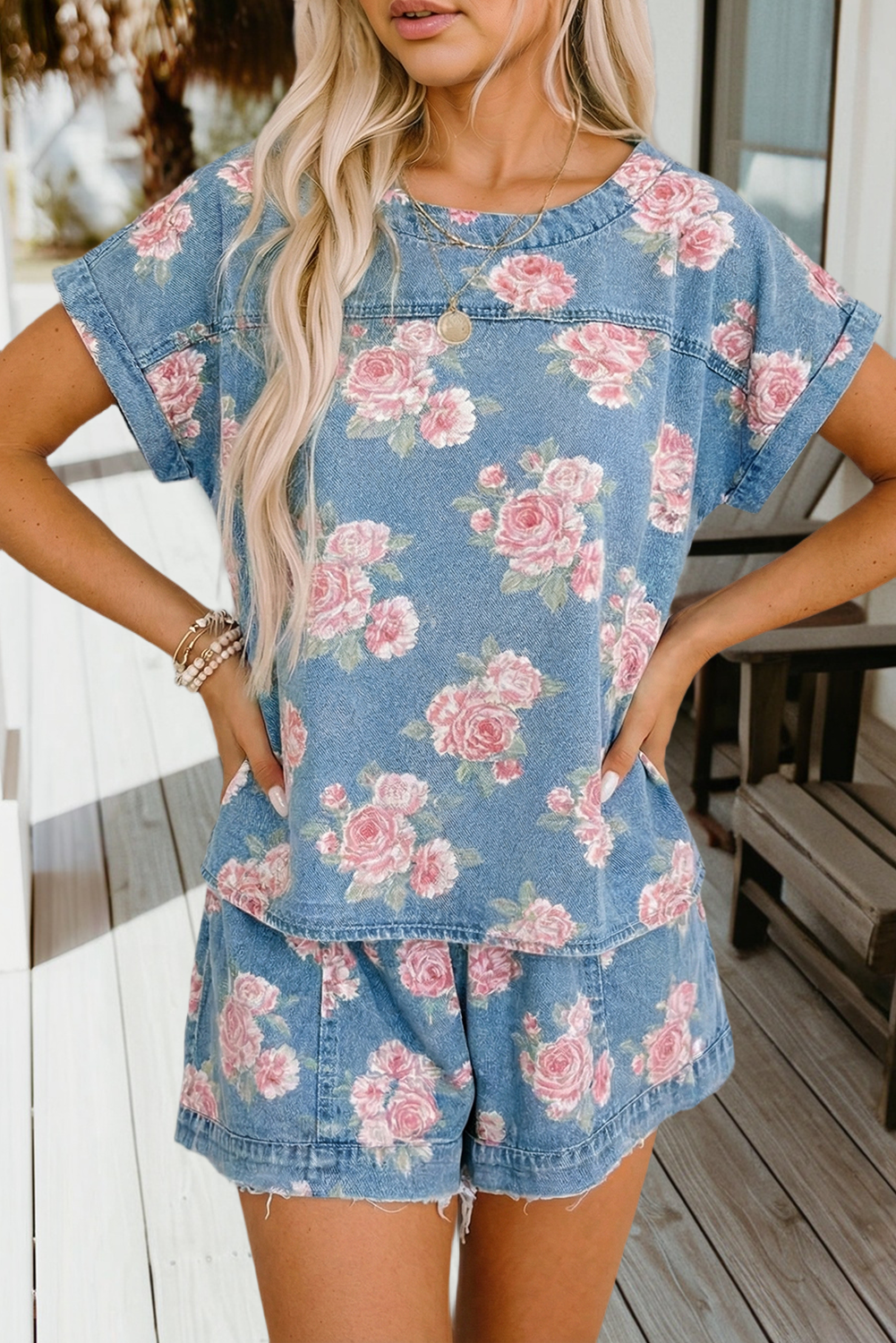Floral Print denim set