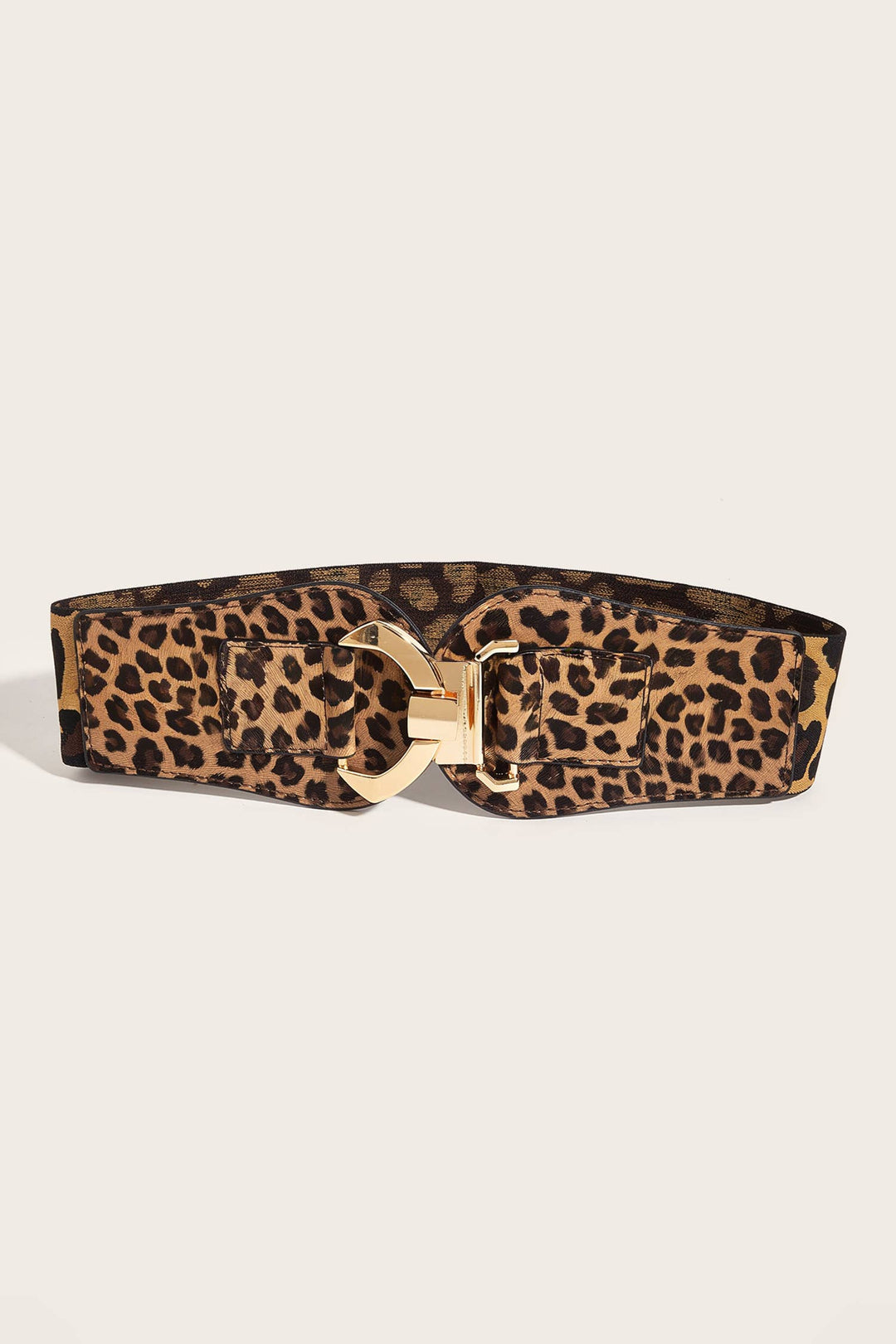Western Leopard Metal Buckle Elastic Waist Belt