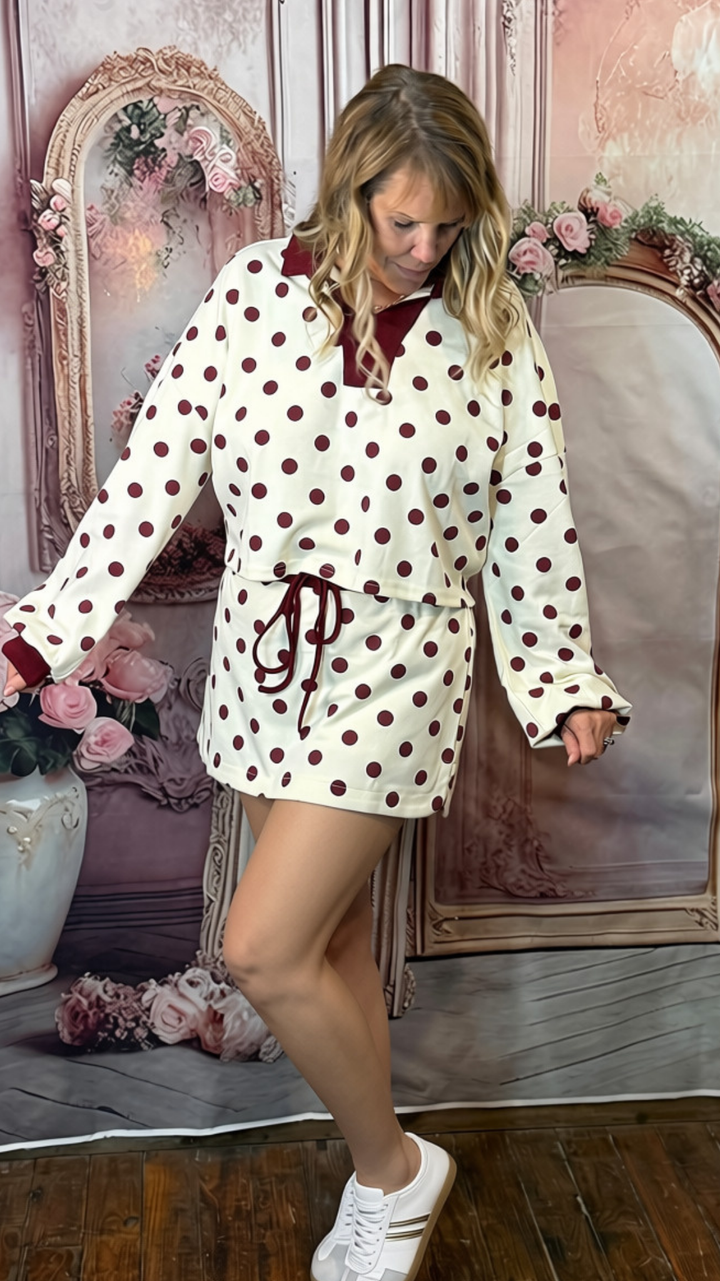 Polka dot short set