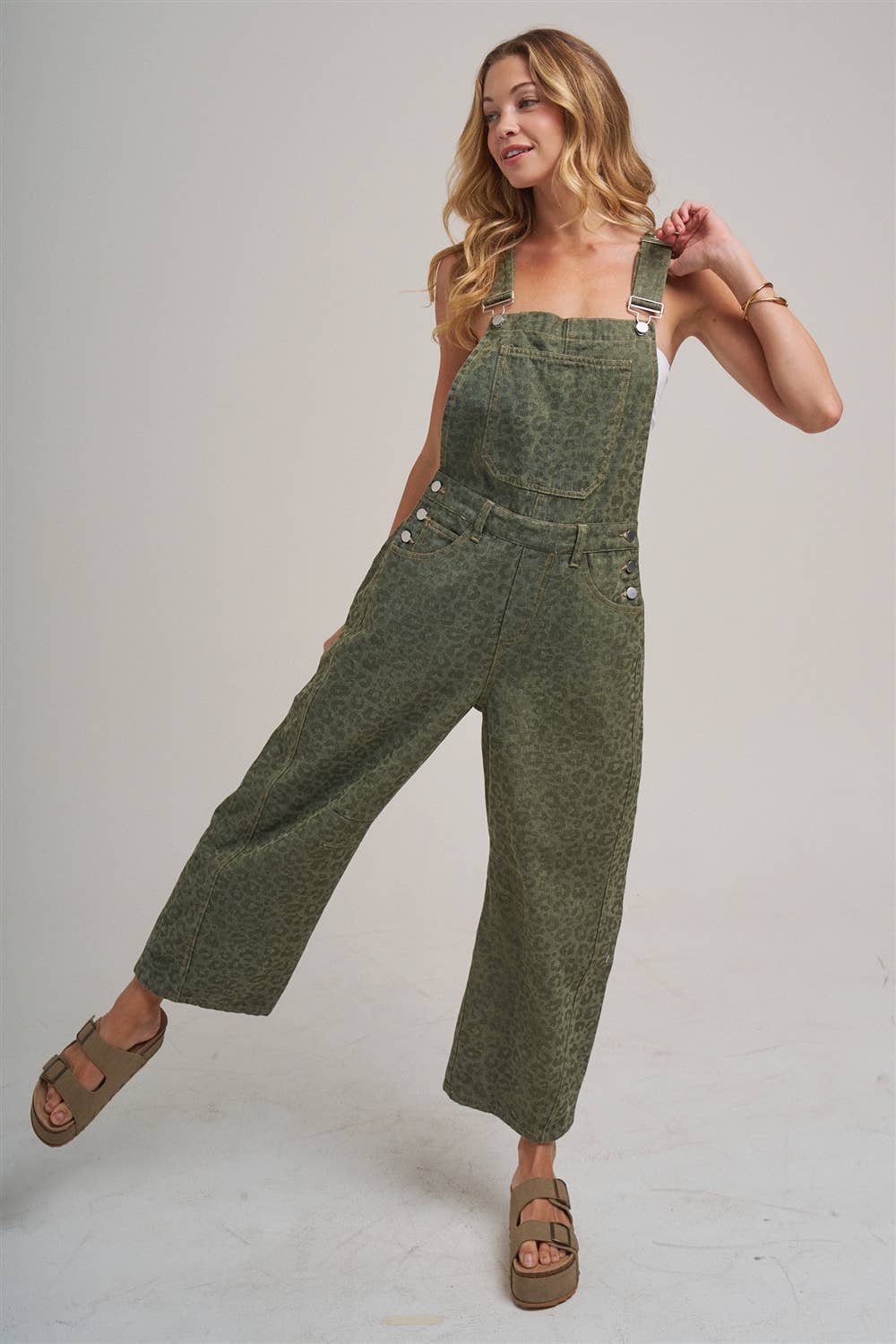 VINTAGE LEOPARD OVERALL JUMPSUIT WITH BARREL LEG SILHOUETTE