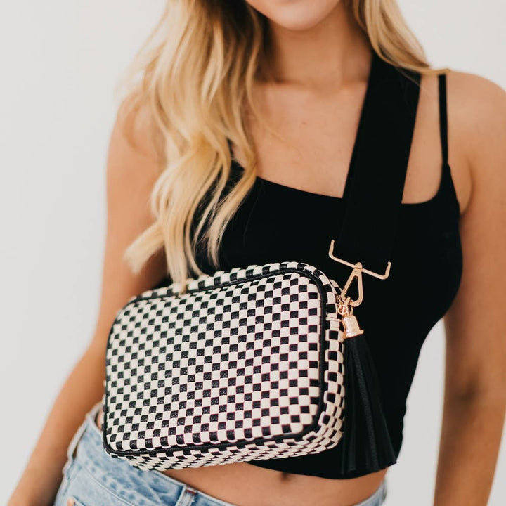 Woven Willow Camera Crossbody Bag