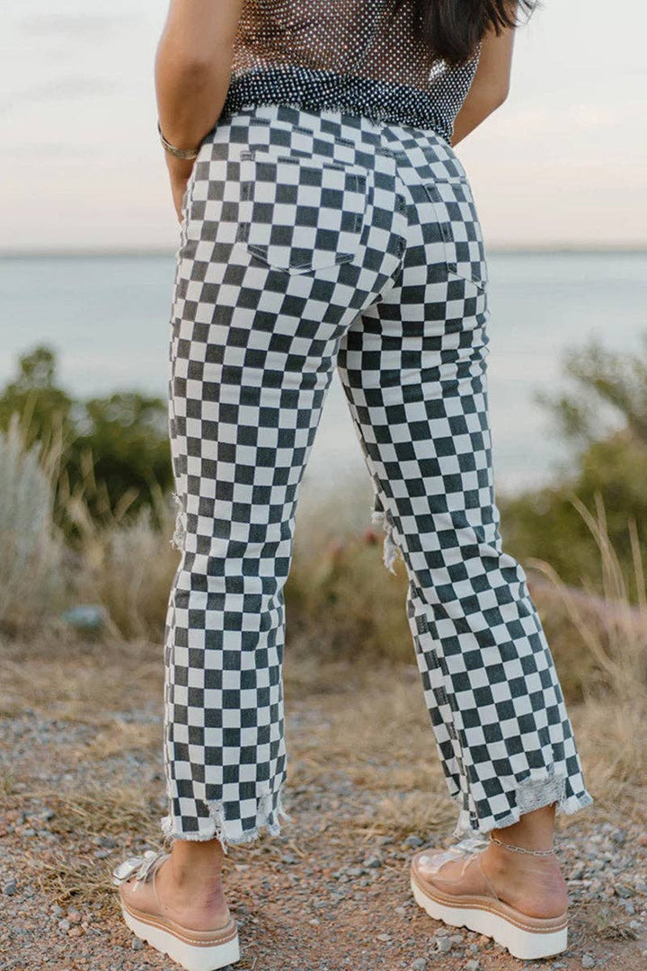 Checkered Jeans
