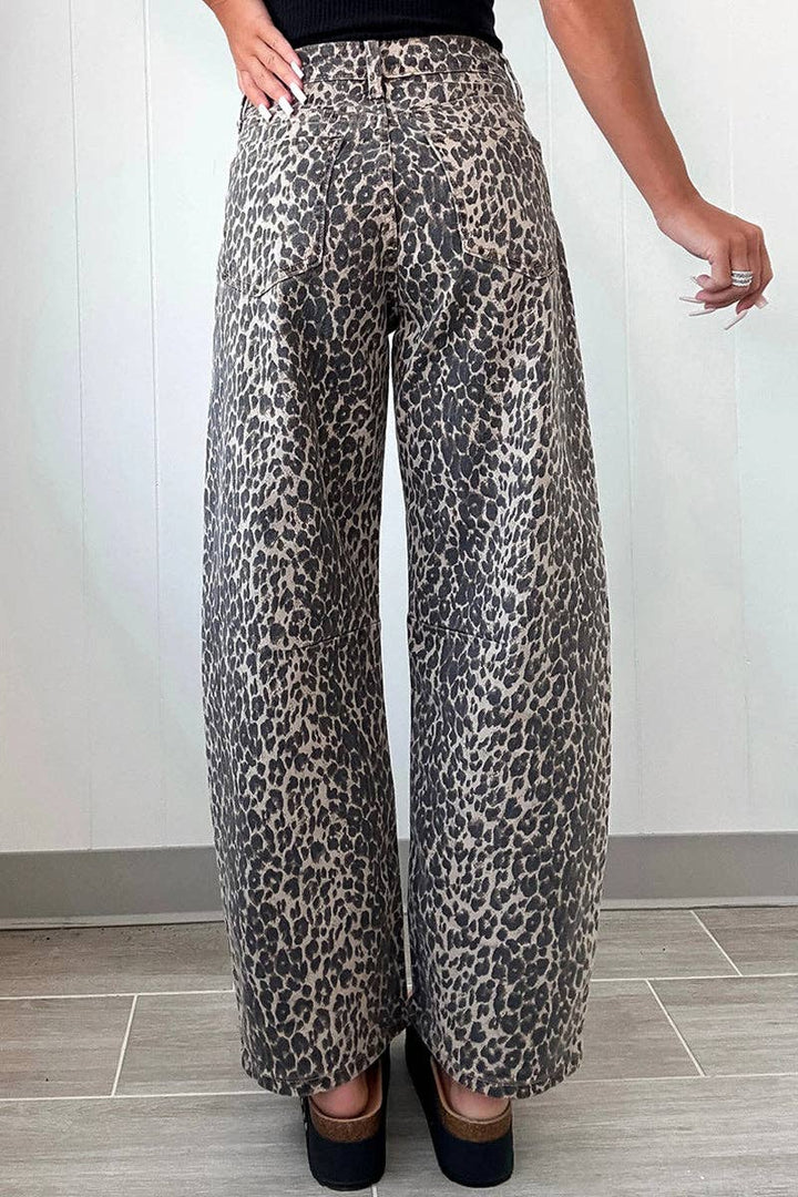 Leopard Straight Jeans