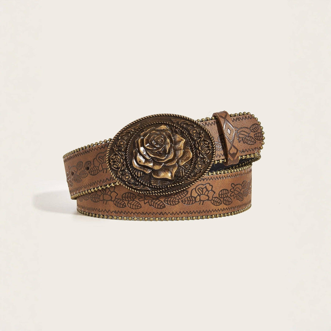 Western Rose Buckle Belt