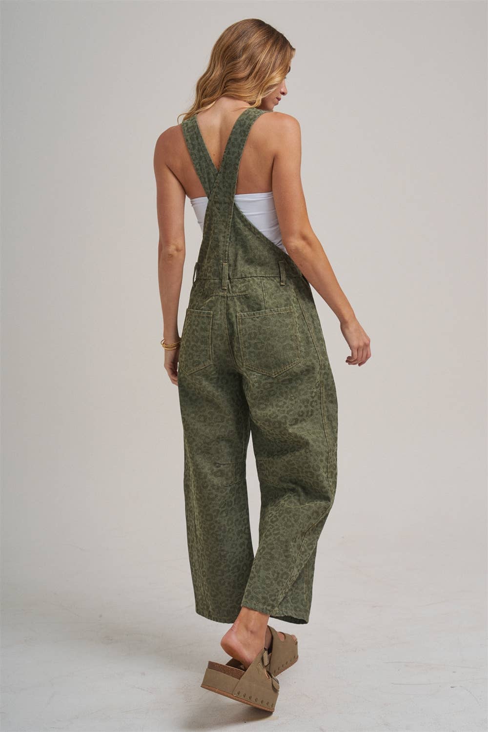 VINTAGE LEOPARD OVERALL JUMPSUIT WITH BARREL LEG SILHOUETTE