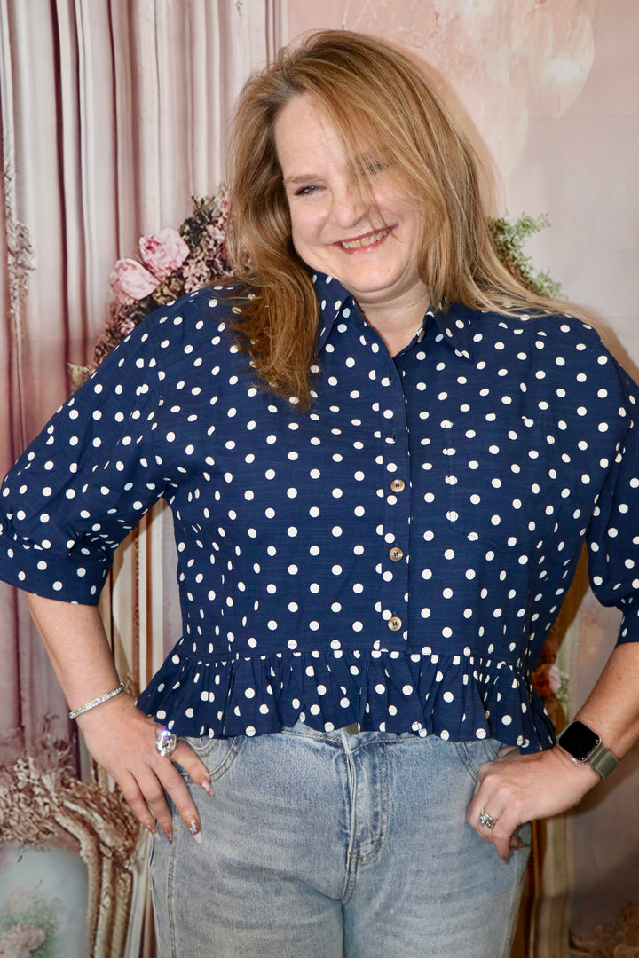 Ruffled hem blouse