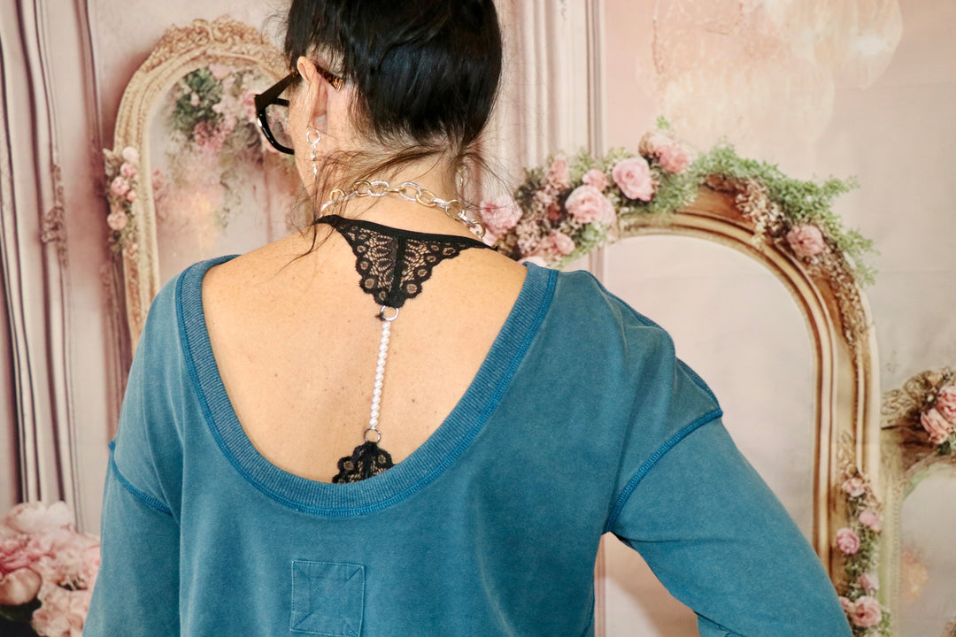 Mineral washed peplum pullover top