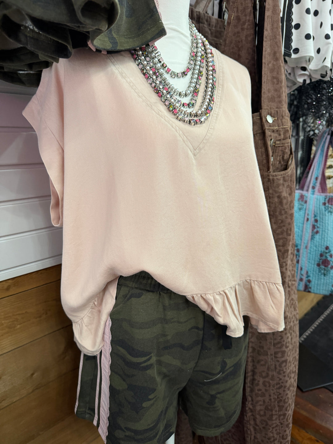 Washed out ruffle top