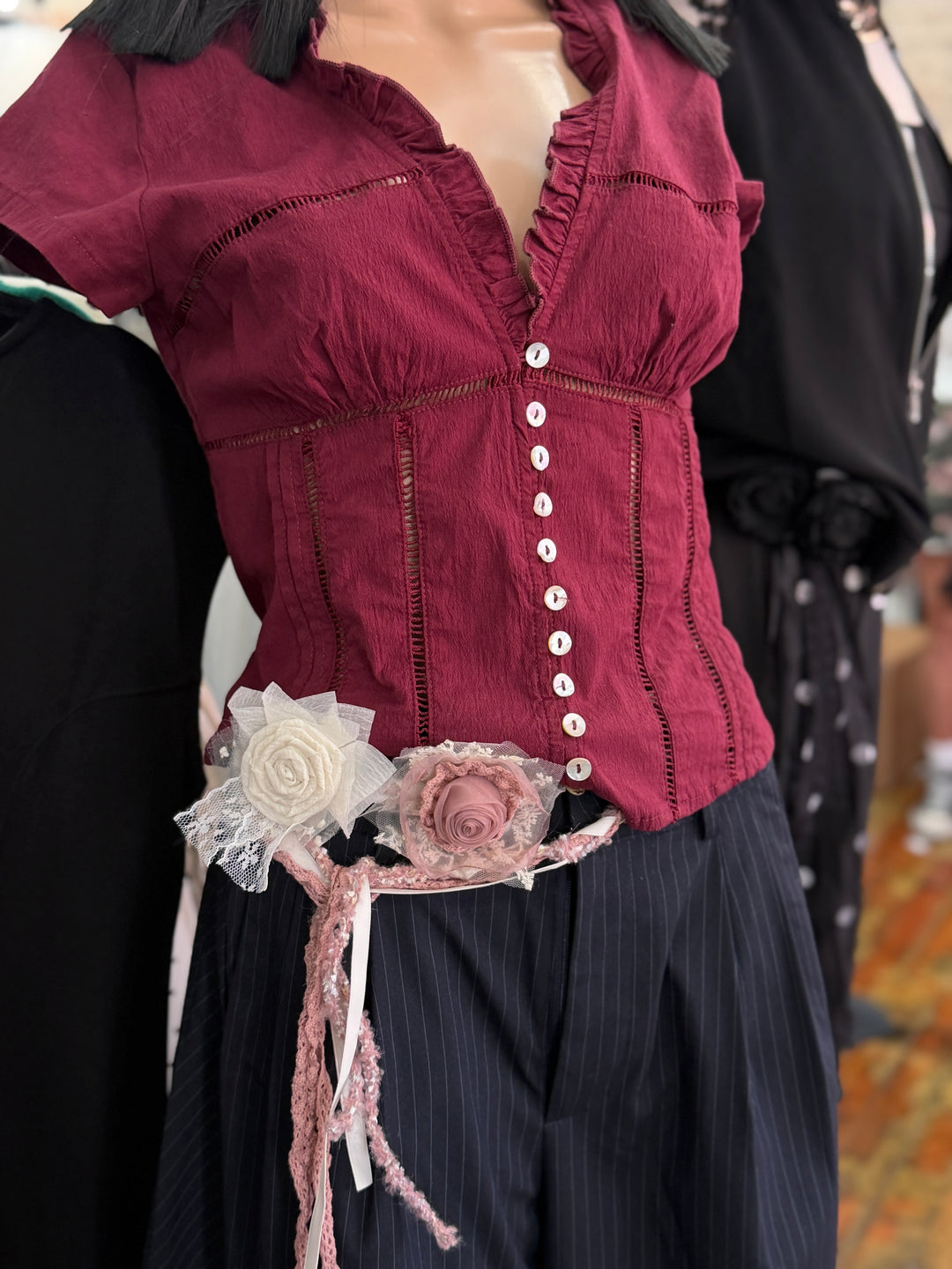 crochet flower belt