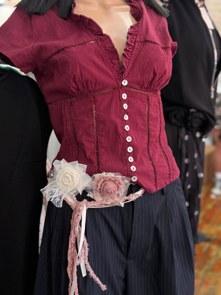 crochet flower belt
