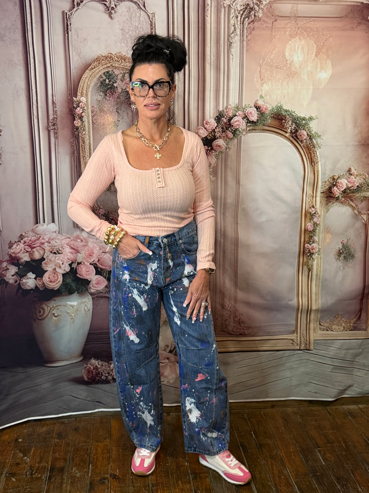 Paint splatter jeans