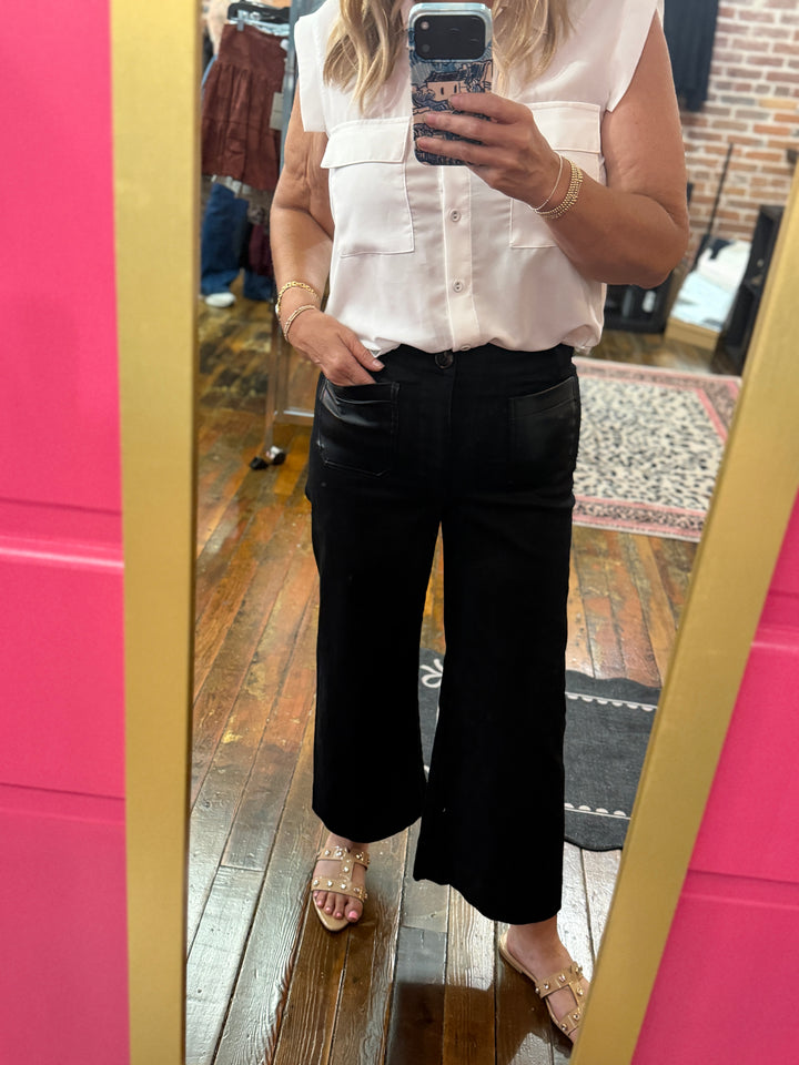 Pleather pocket pants
