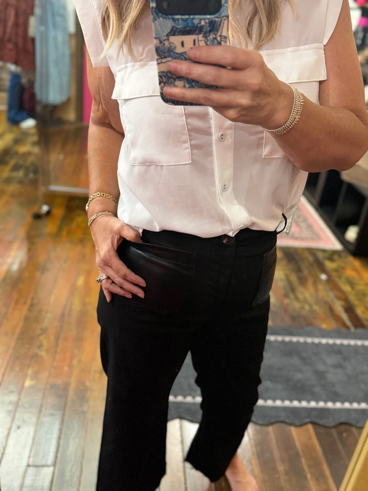 Pleather pocket pants