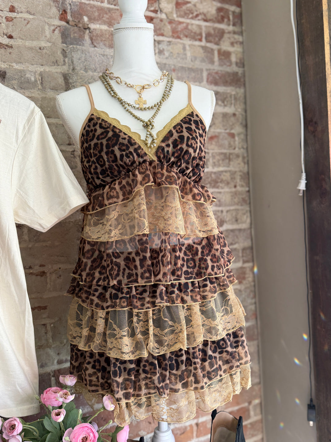 Leopard tiered skort