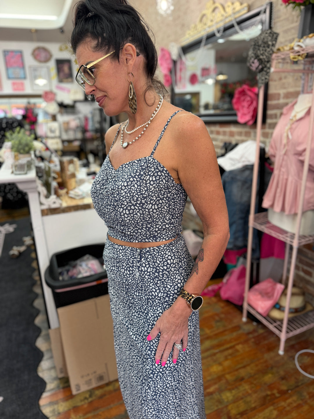 Blue leopard set