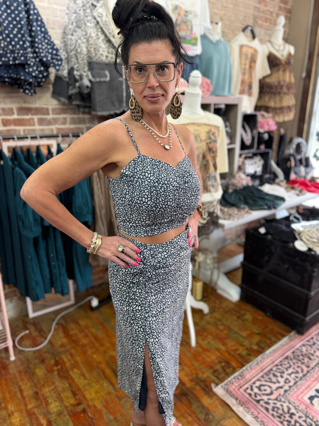 Blue leopard set