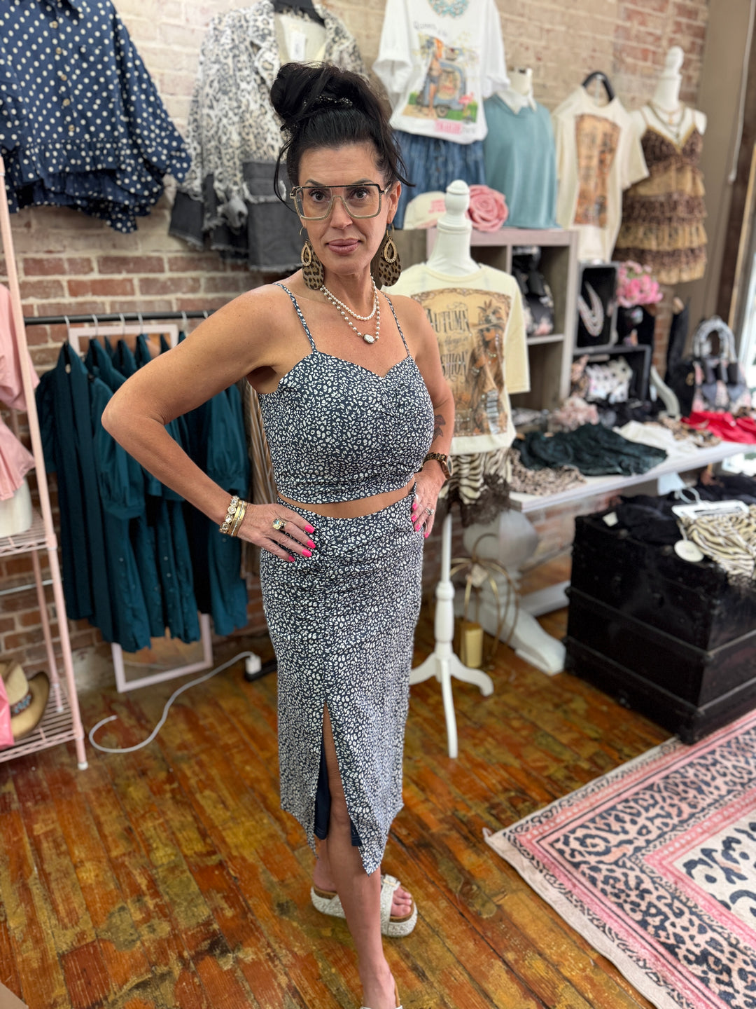 Blue leopard set