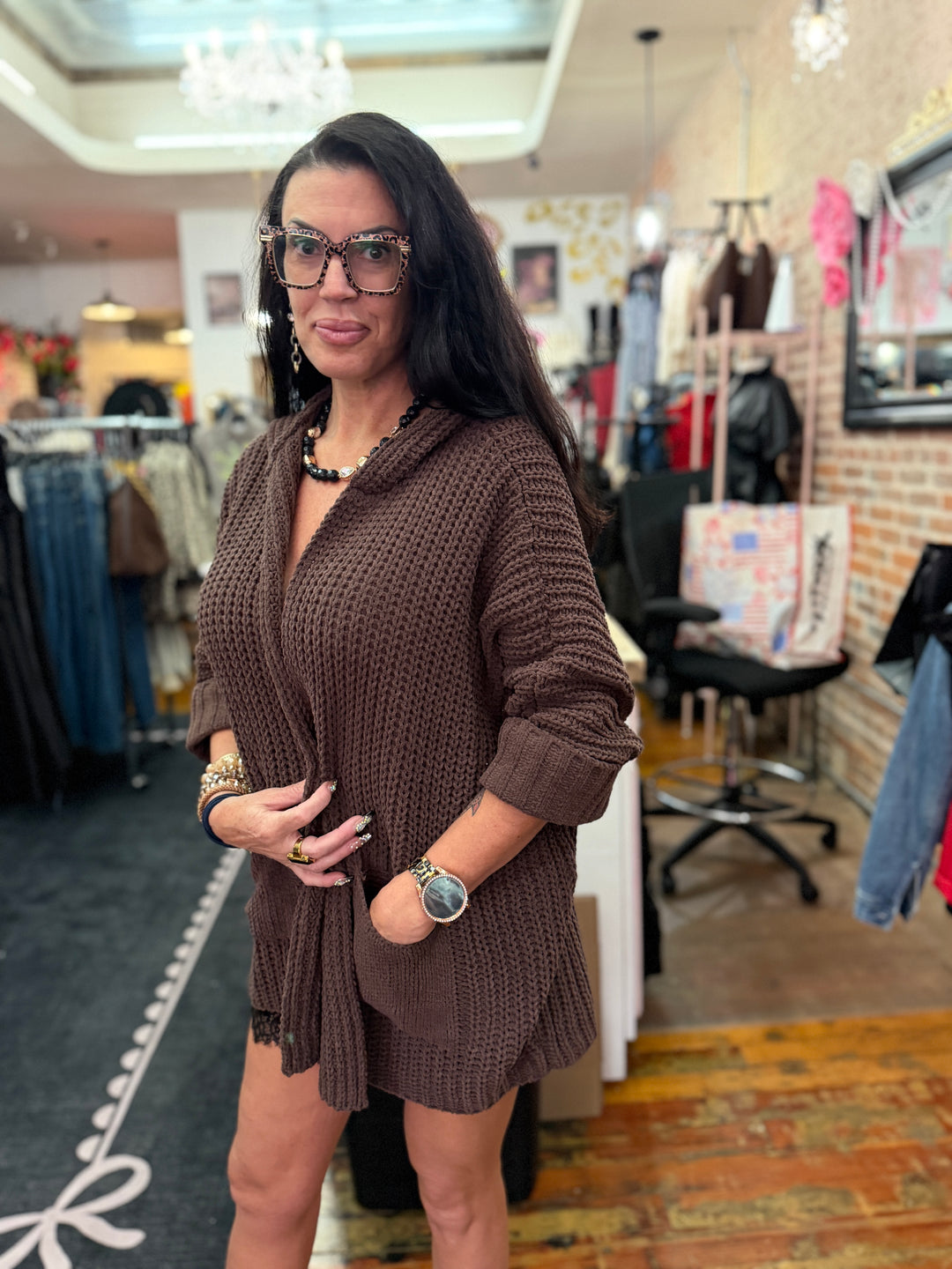 Chunky hooded sweater