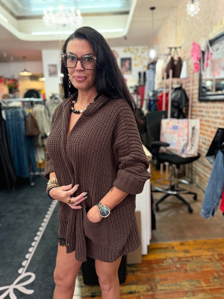 Chunky hooded sweater