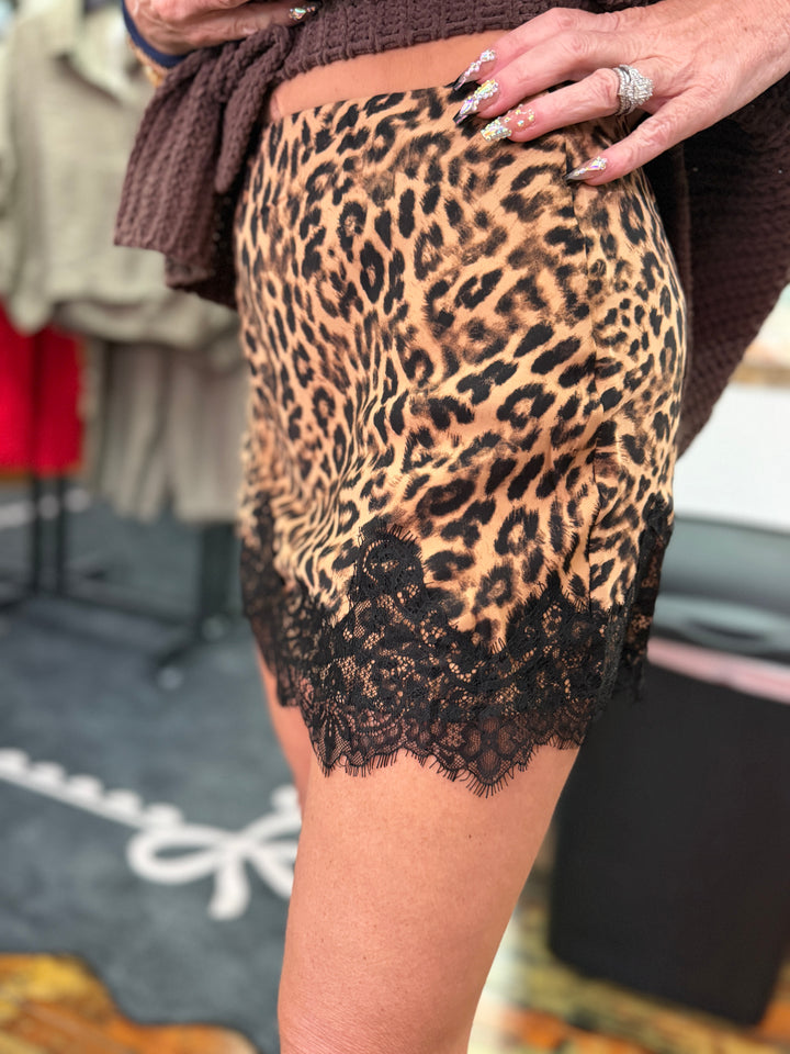 Leopard lace skirt