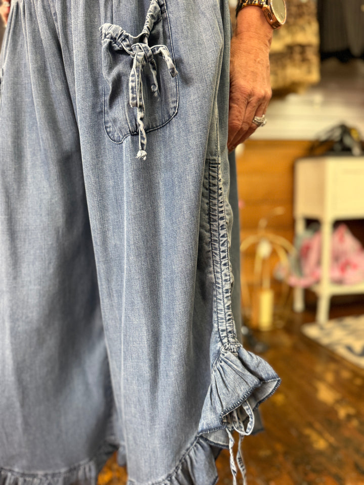 Chambray denim pants