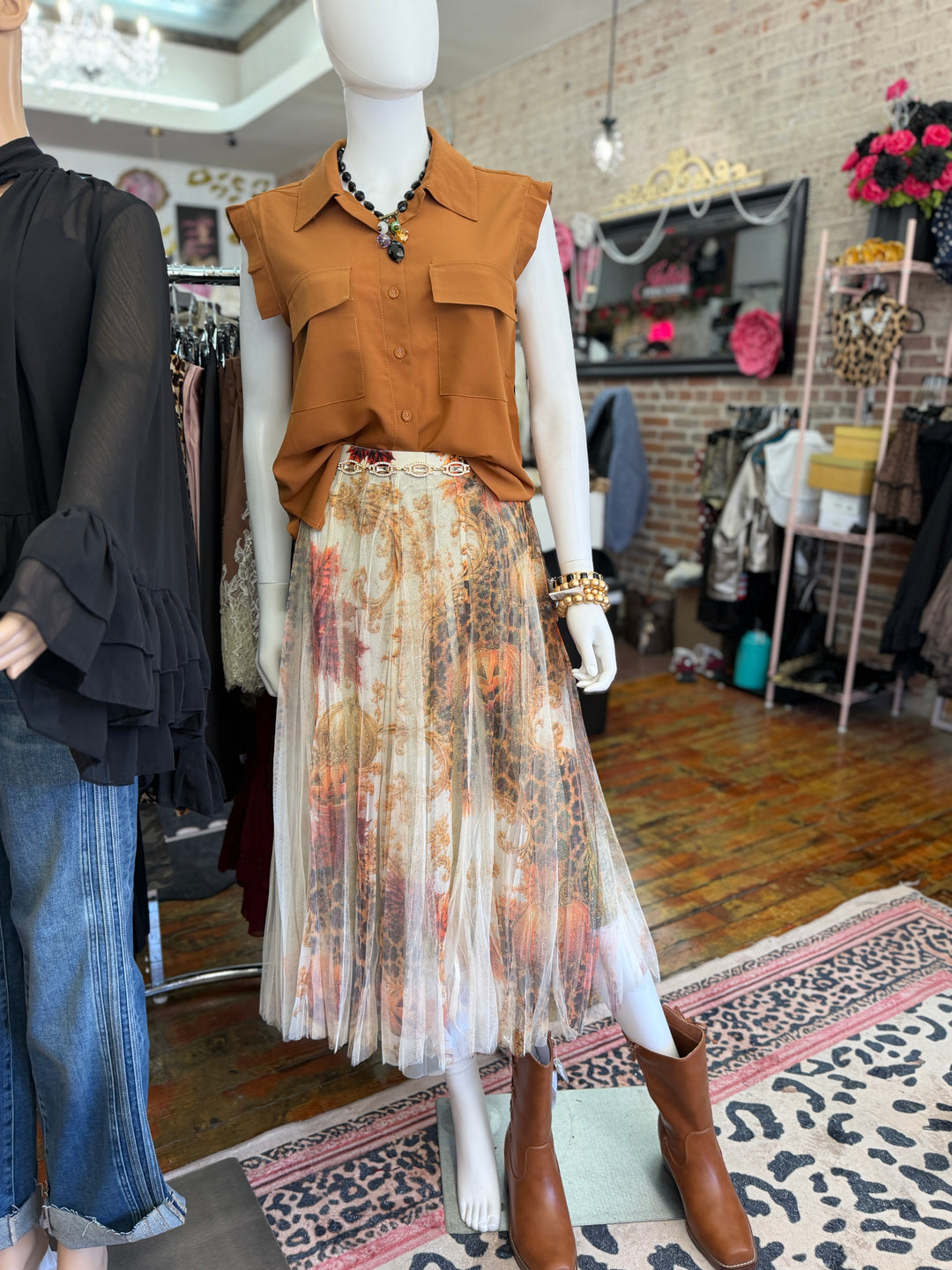 Sparkly pumpkin skirt