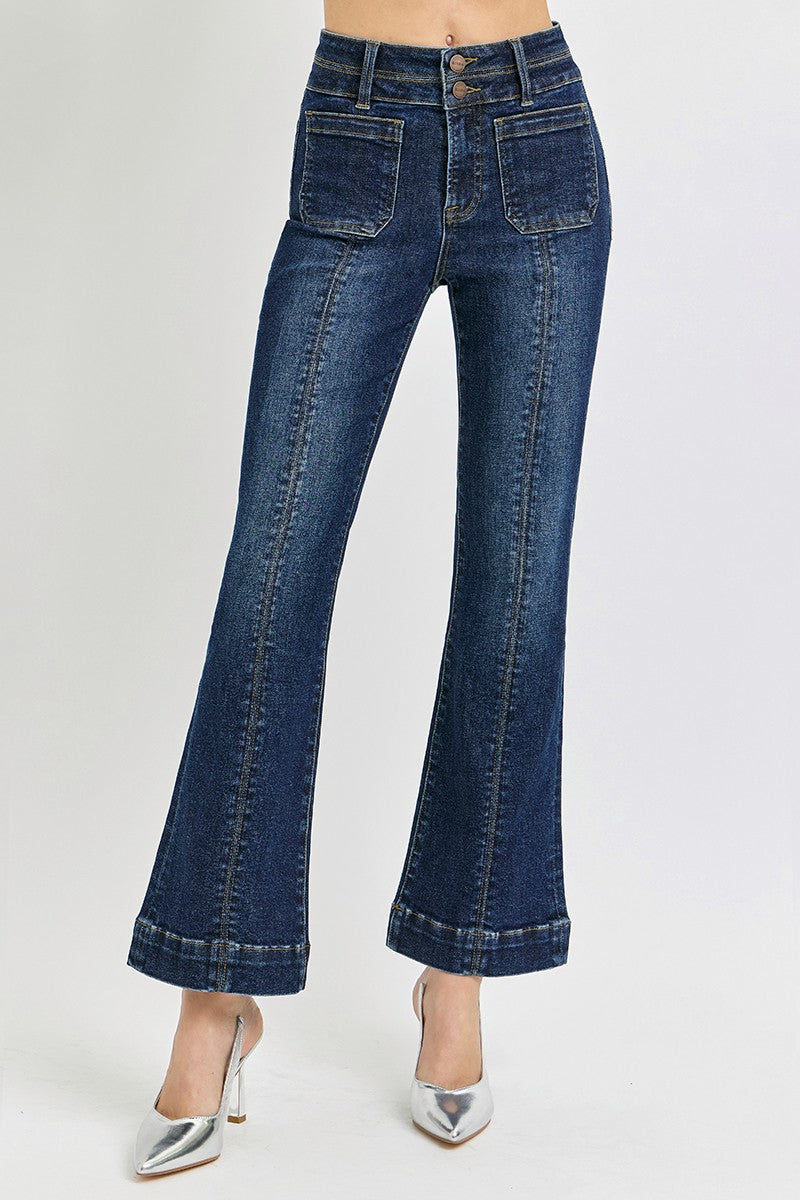 Dark Risen Front Pocket Bootcut Jeans