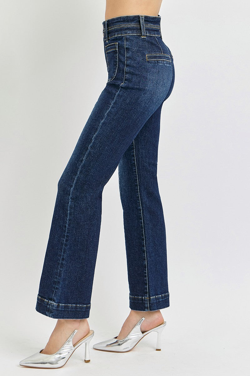 Dark Risen Front Pocket Bootcut Jeans