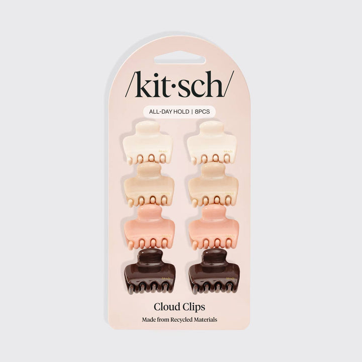 Recycled Plastic Mini Cloud Claw Clips 8pc Set - Rosewood