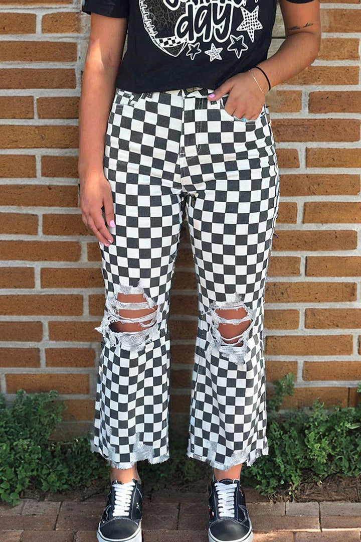 Checkered Jeans