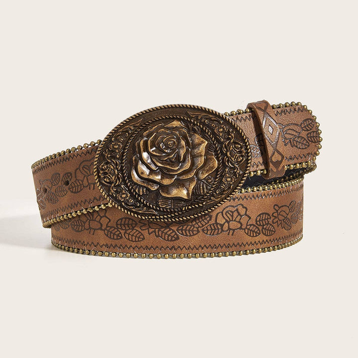 Western Rose Buckle Belt