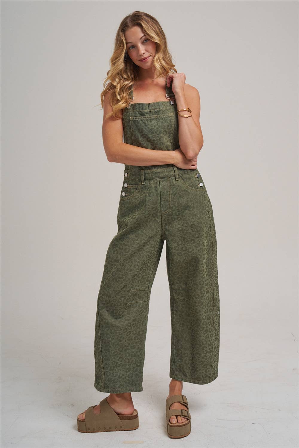 VINTAGE LEOPARD OVERALL JUMPSUIT WITH BARREL LEG SILHOUETTE