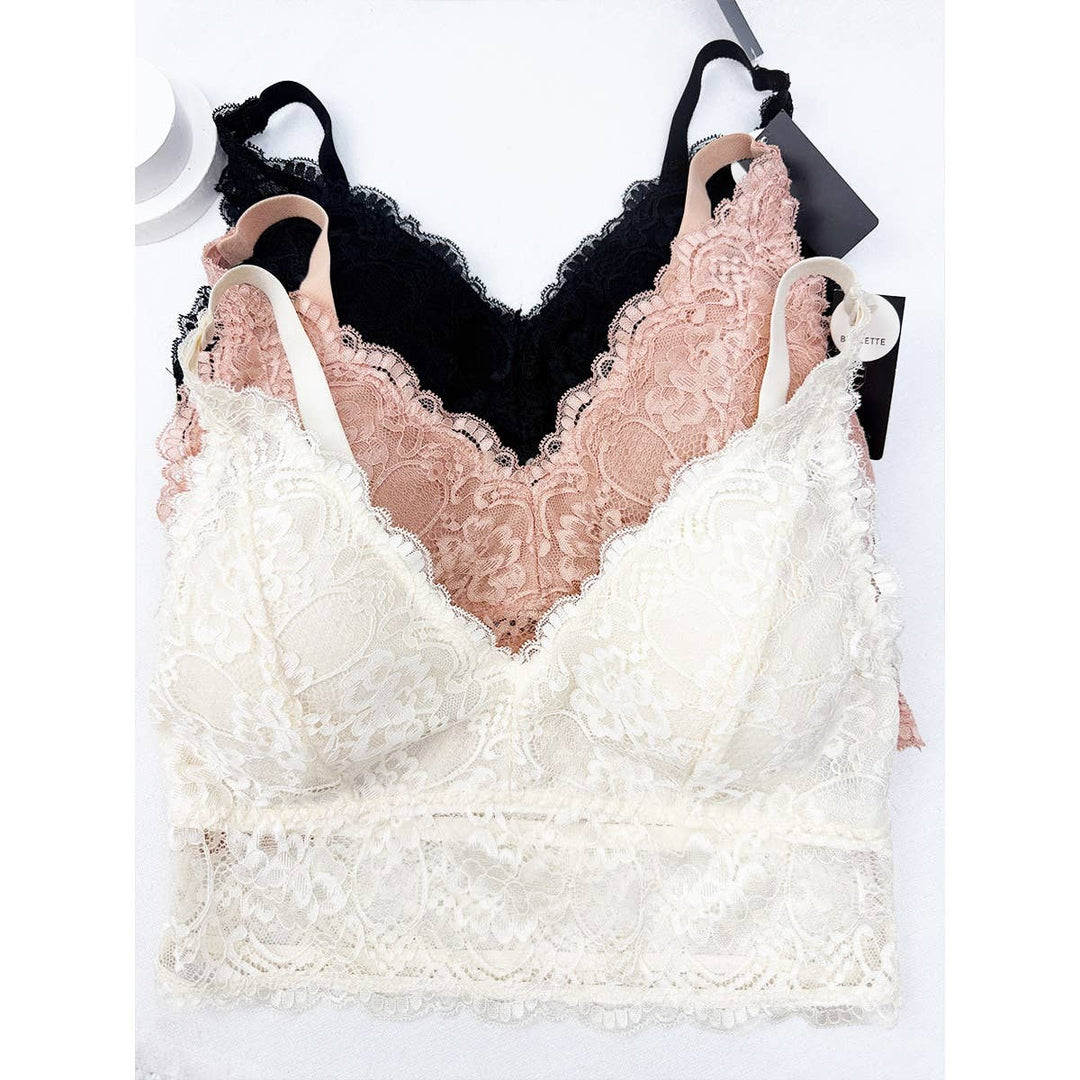 Floral Lace Bralette with Adjustable Straps