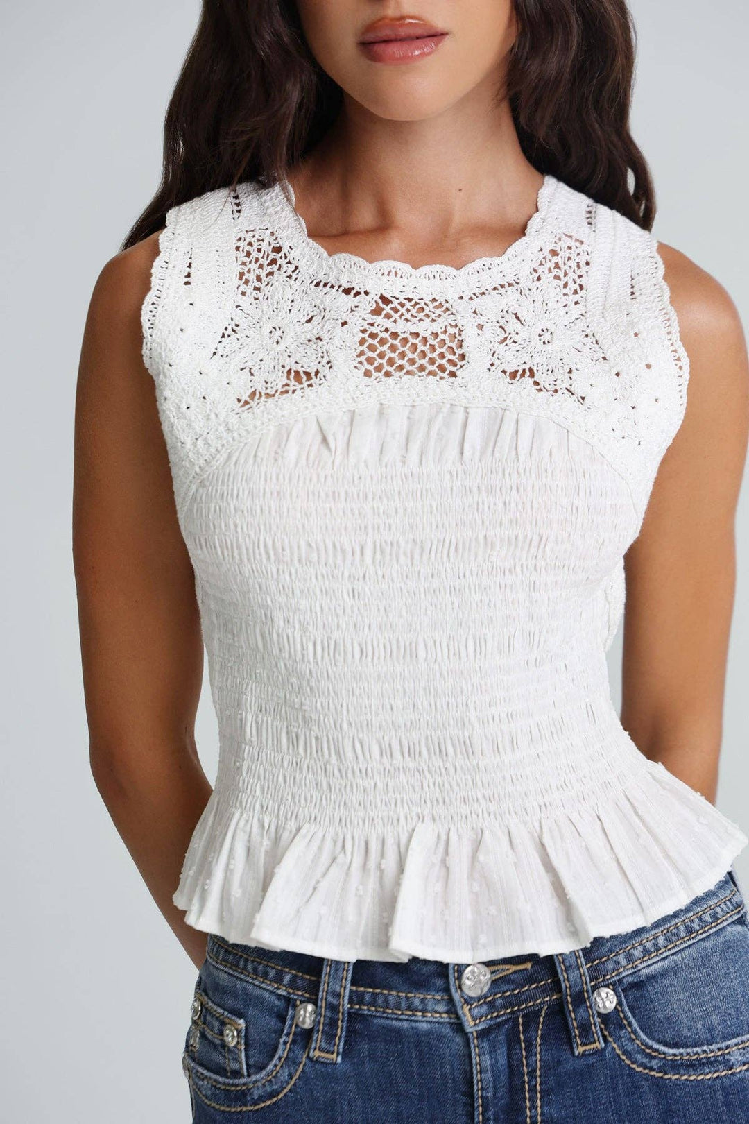 Lace Open back top