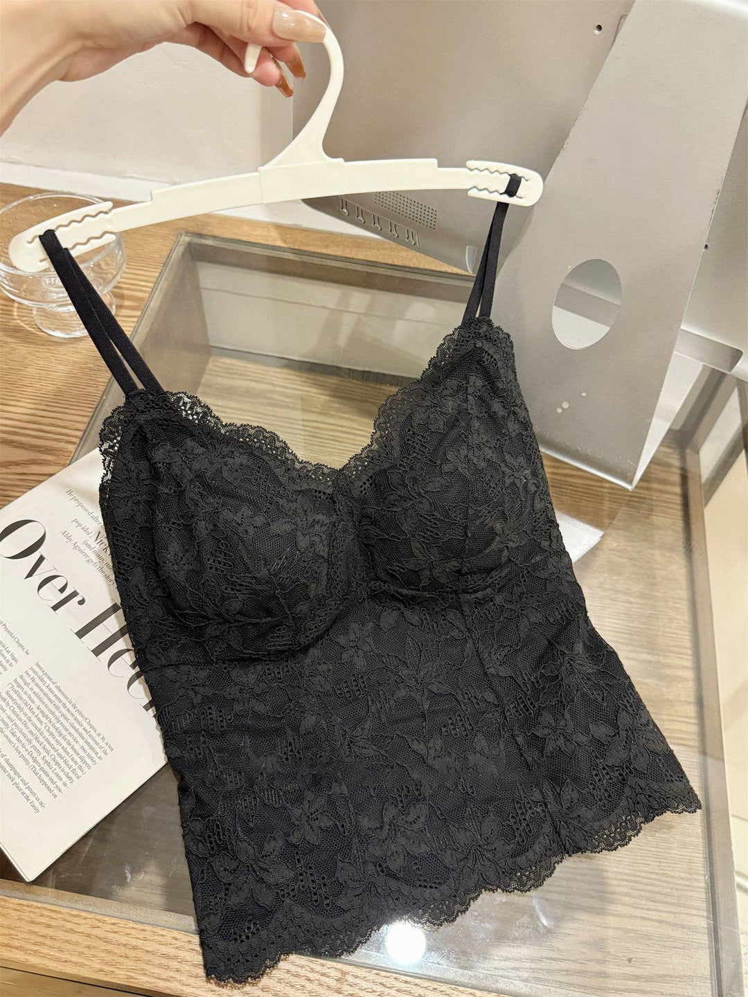 Brushed Lace Trim Camisole Tank