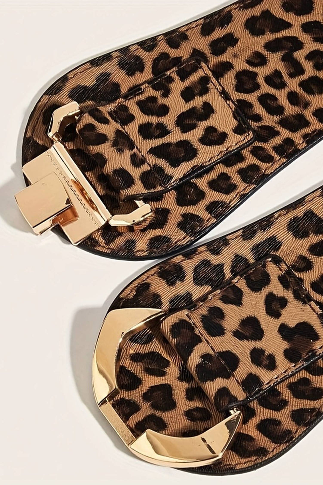 Western Leopard Metal Buckle Elastic Waist Belt
