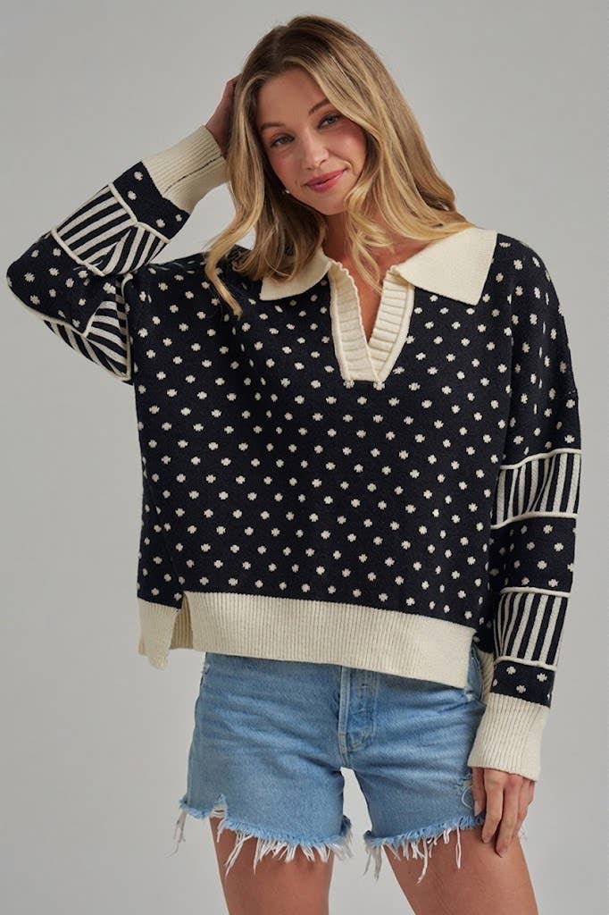 Sweater polka dot/stripes
