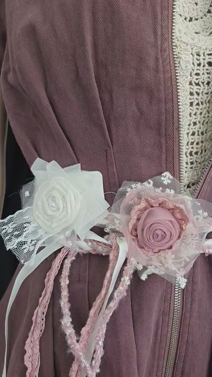 crochet flower belt