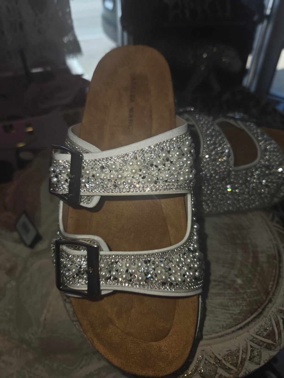 Pearl and rhinestone platforms