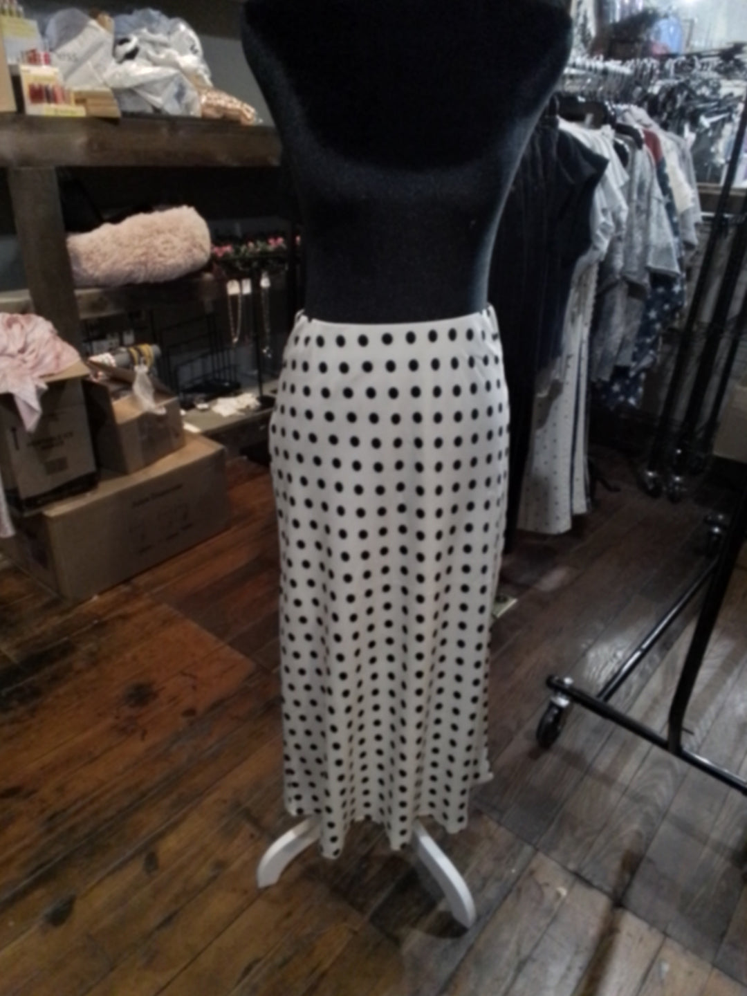 Polka dot midi skirt