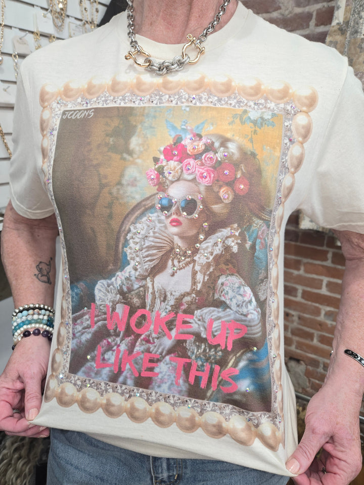 "I woke up Like this" rhinestone t-shirt