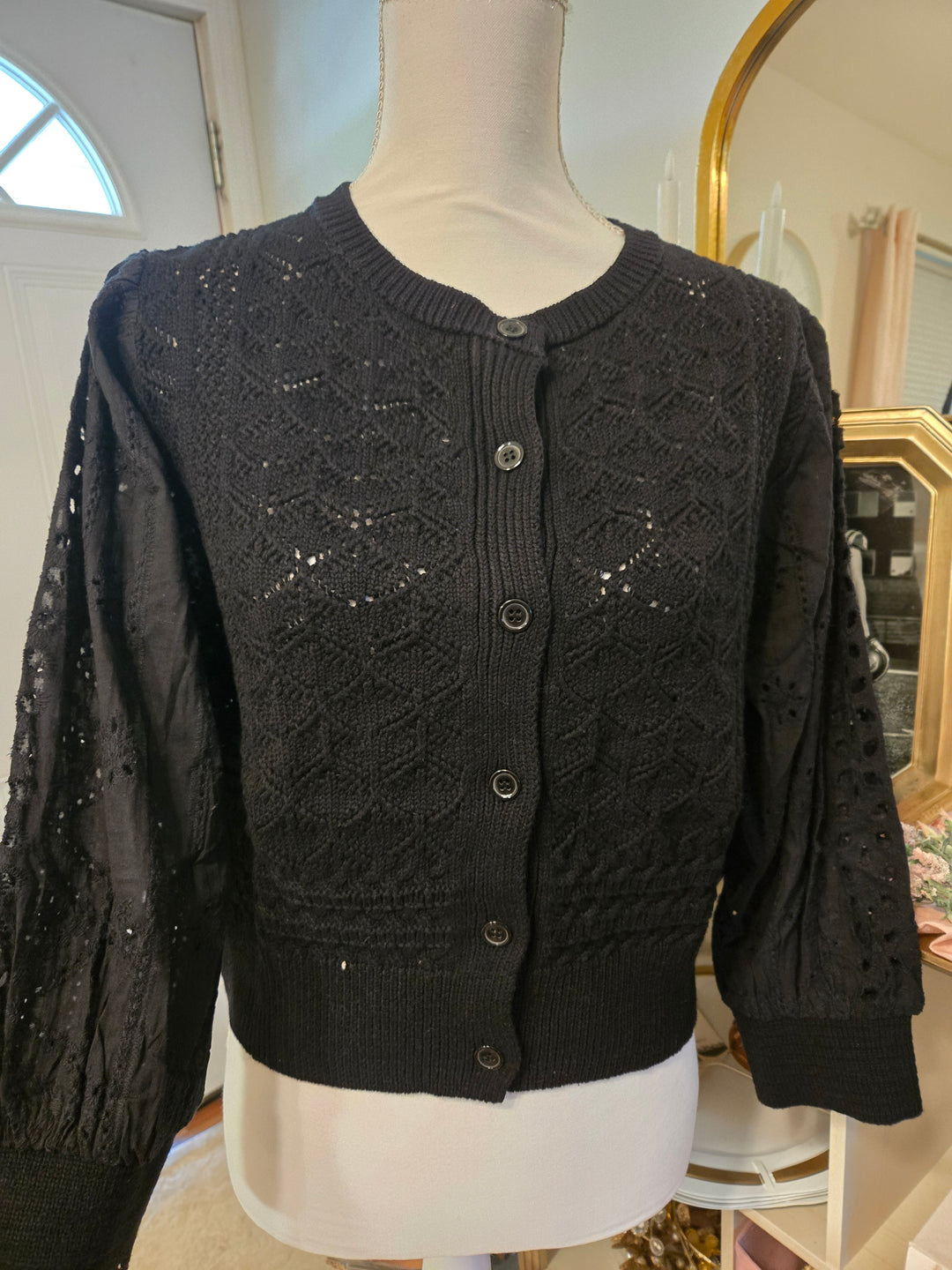 Mix media cardigan