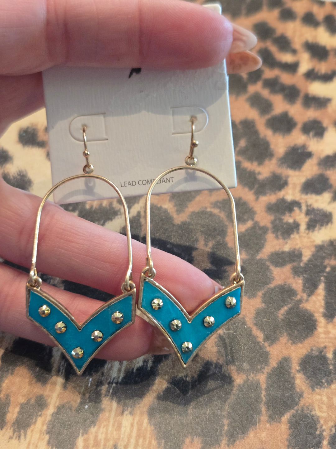 Teal earrings