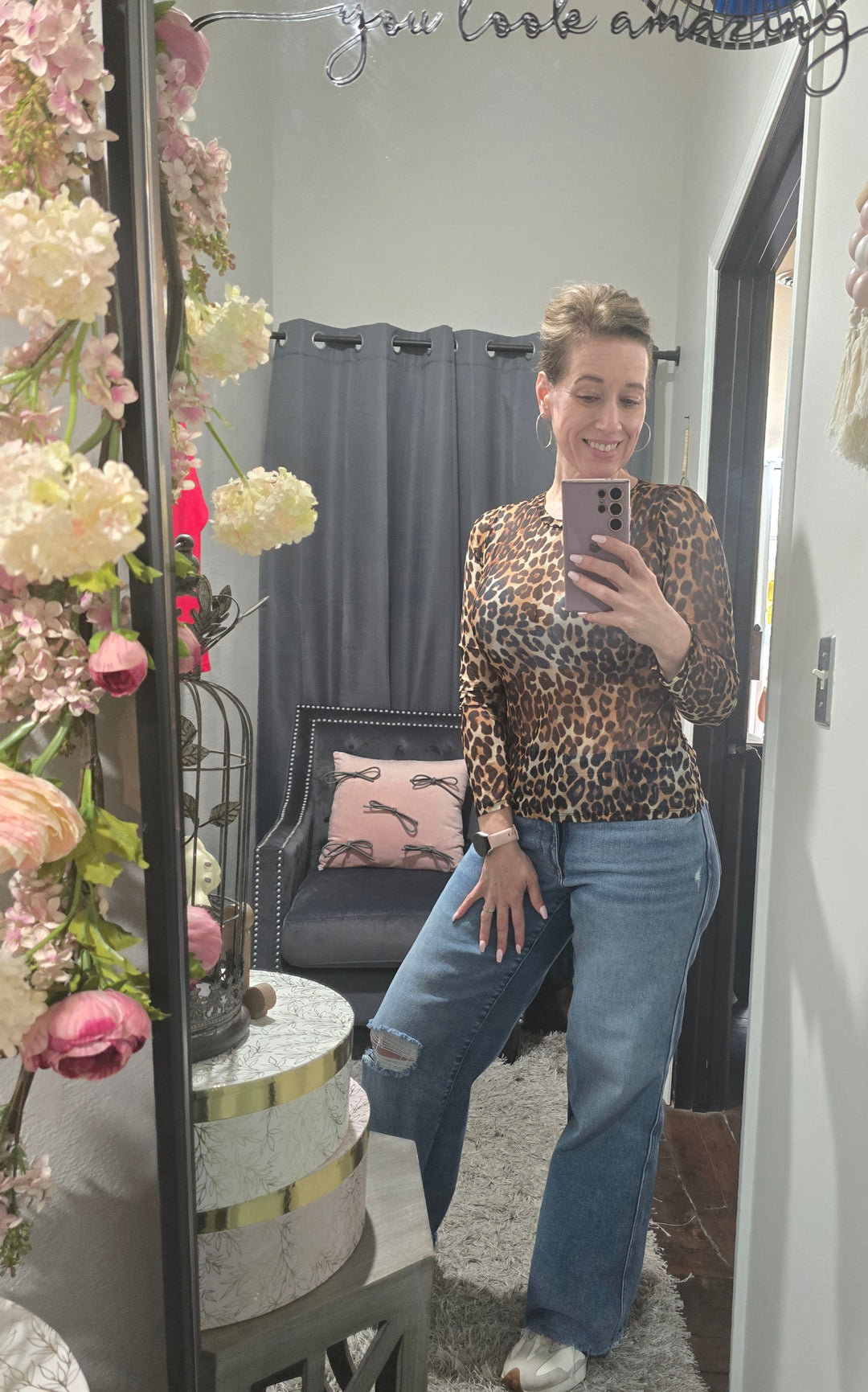 Fierce Leopard Mesh Top