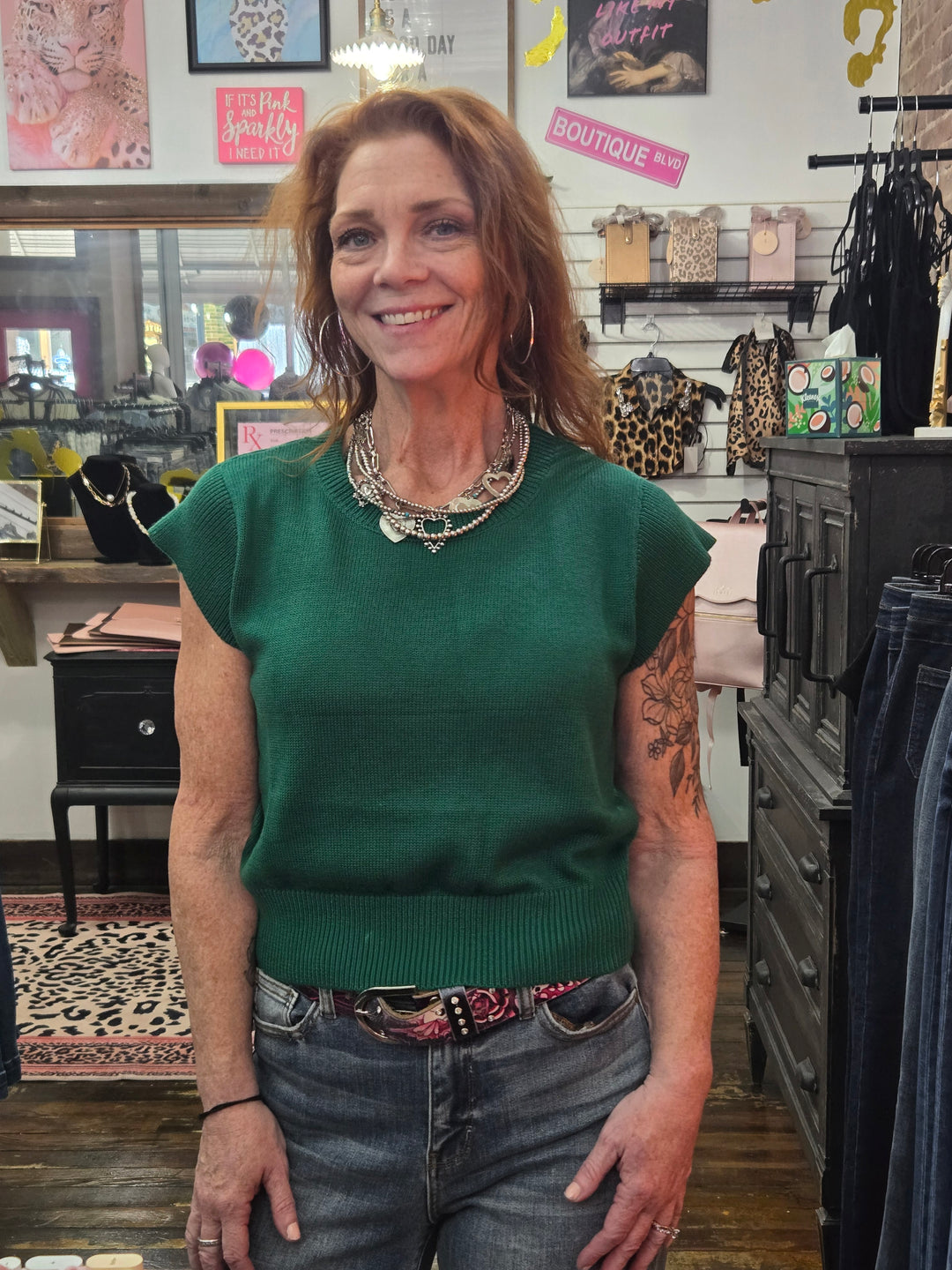 Green S/S sweater