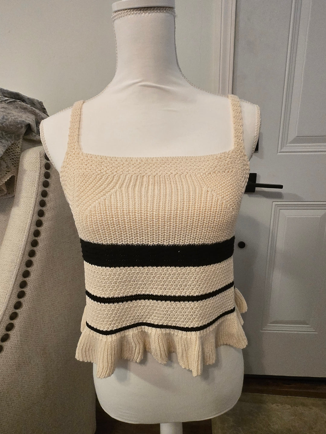 Crochet striped tank